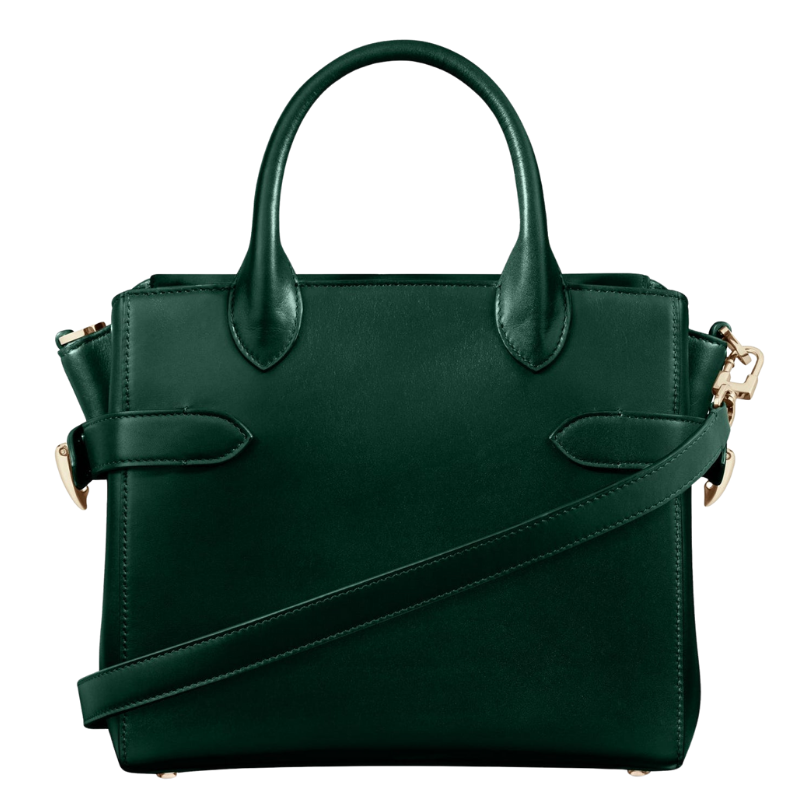 Untitled design (6) Taylor Square Handbag – Smooth Calf Leather, Dark Green - Image 1