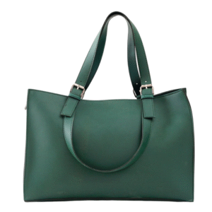 Green Leather Tote Handbag with Dual Straps – Women’s Shoulder Bag