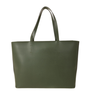 Olive Green Tote Bag – Minimalist PU Leather